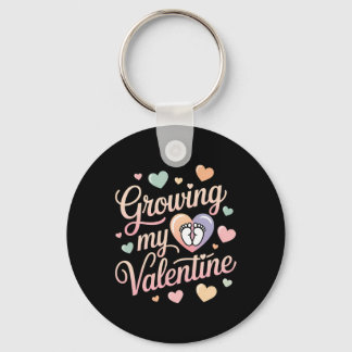 Growing My Valentine By Feet Heart Design  Nyckelring
