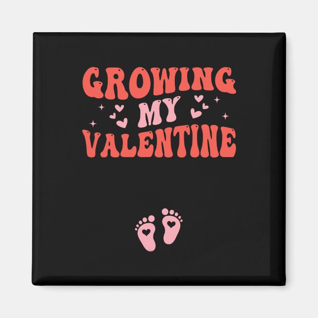 Growing My Valentine Graviditetsannonsering Alla H Magnet (Framsidan)