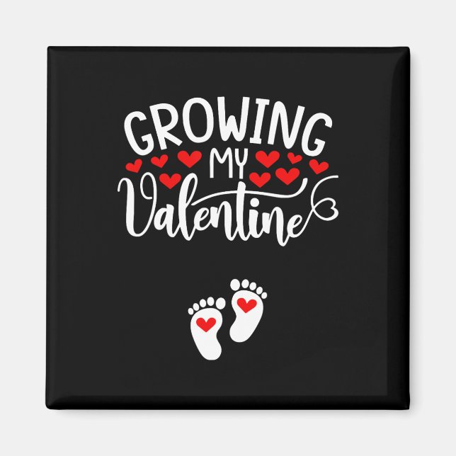 Growing My Valentine Graviditetsannonsering Valent Magnet (Framsidan)