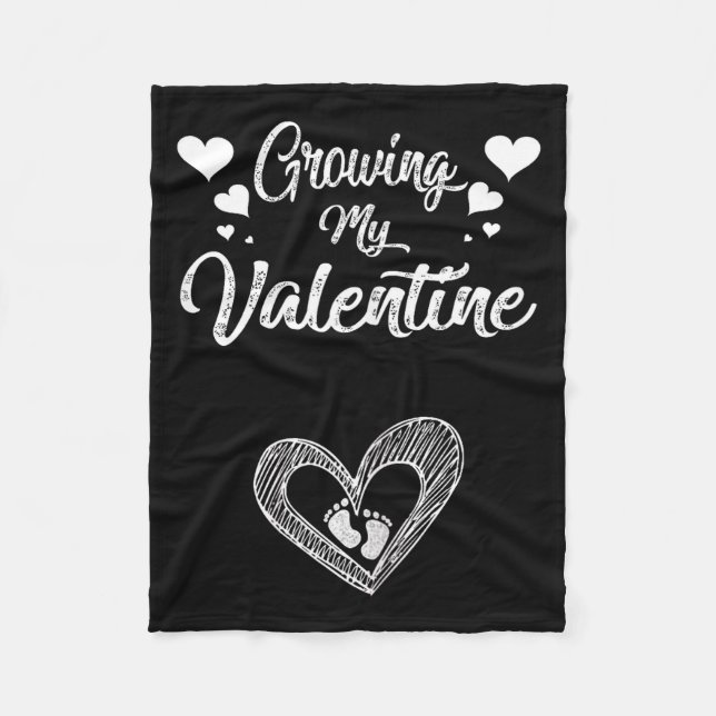 Growing My Valentine Pregnancy New Mom Valentines  Fleecefilt (Framsidan)