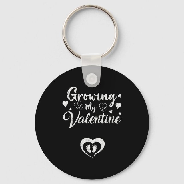 Growing My Valentine Pregnancy New Mom Valentines  Nyckelring (Framsida)