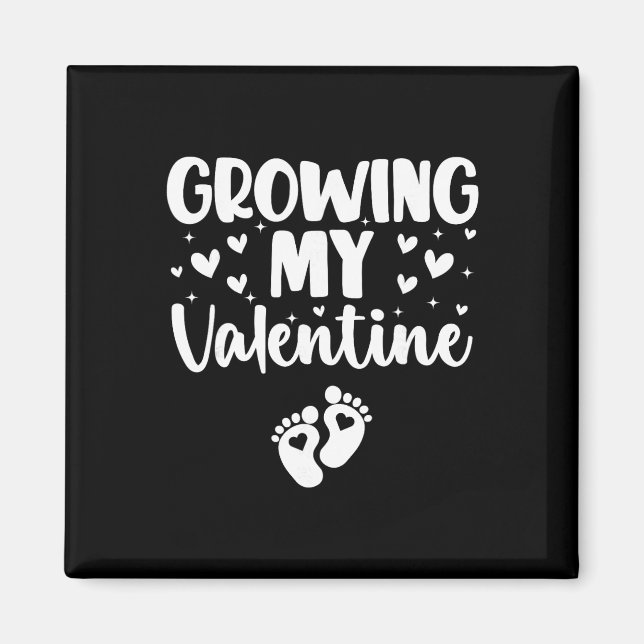 Growing My Valentine Söt graviditetannons _ Magnet (Framsidan)
