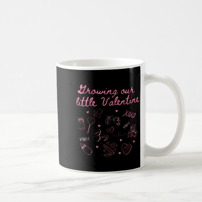 Growing Our Little Valentine Pregnancy Announcemen Kaffemugg (Höger)