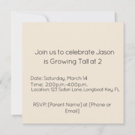 Growing Tall Birthday Inbjudningar