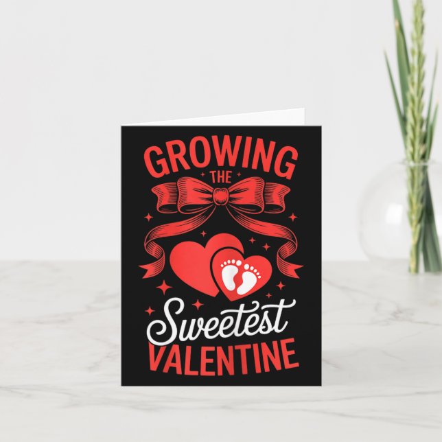 Growing The Sweetest Valentine Pregnancy Announcem Kort (Framsida)