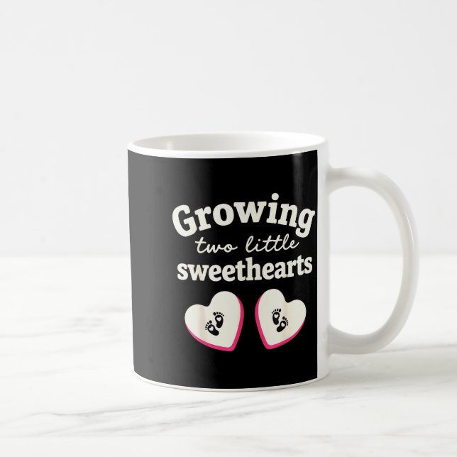Growing Two Little Sweethearts Valentines Pregnanc Kaffemugg (Höger)