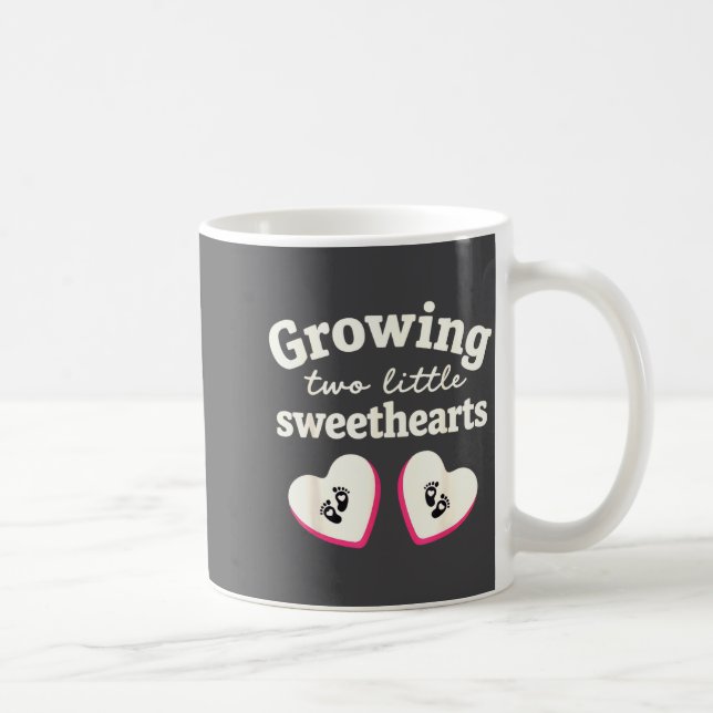 Growing Two Little Sweethearts Valentines Pregnanc Kaffemugg (Höger)