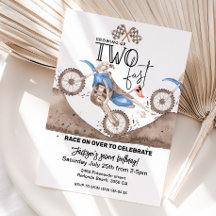 Growing up TWO FAST Blue Dirt Bike 2nd birthday 