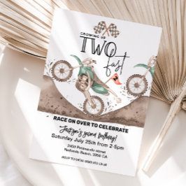 Growing up TWO FAST Dirt Bike 2nd birthday invite Inbjudningar