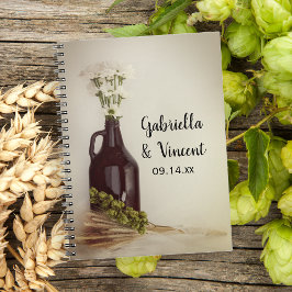 Growler Skutt Daisys Brewery Bröllop Guest Bok Anteckningsbok
