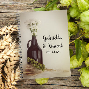 Growler Skutt Daisys Brewery Bröllop Guest Bok Anteckningsbok