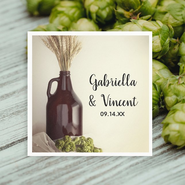 Growler, Skutt och vetebryggeriet Bröllop Pappersservett (Skapare uppladdad)