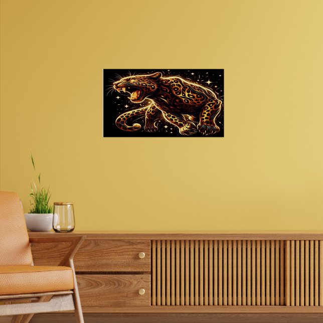 Growling Golden Tiger Poster (Vardagsrum 2)
