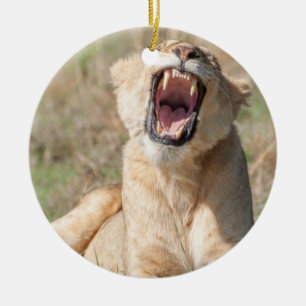 Growling Lioness Julgransprydnad Keramik