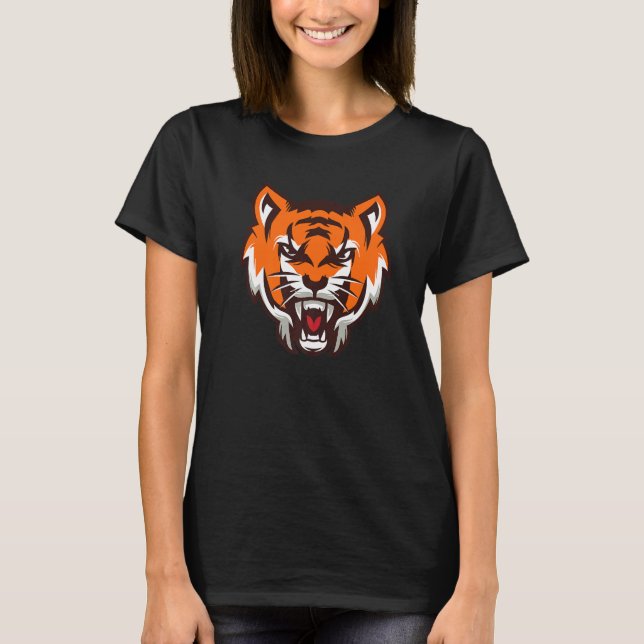 Growling Mouth Open Bengal Tiger 2022 T Shirt (Framsida)