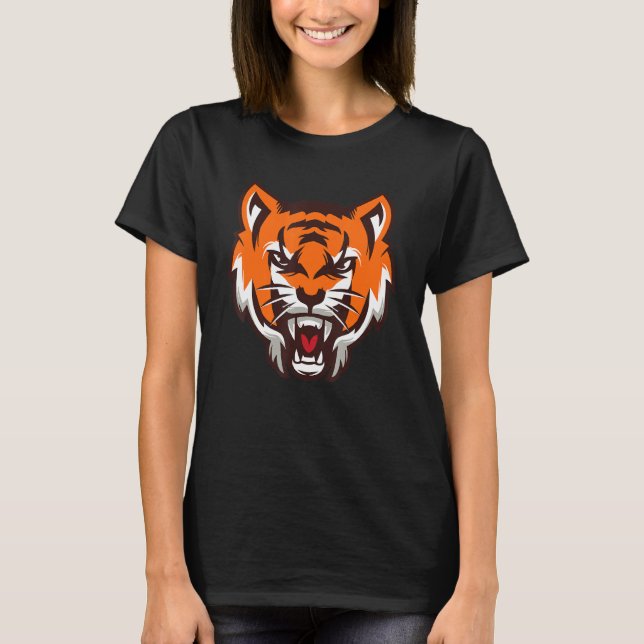 Growling Mouth Open Bengal Tiger 2022 T Shirt (Framsida)