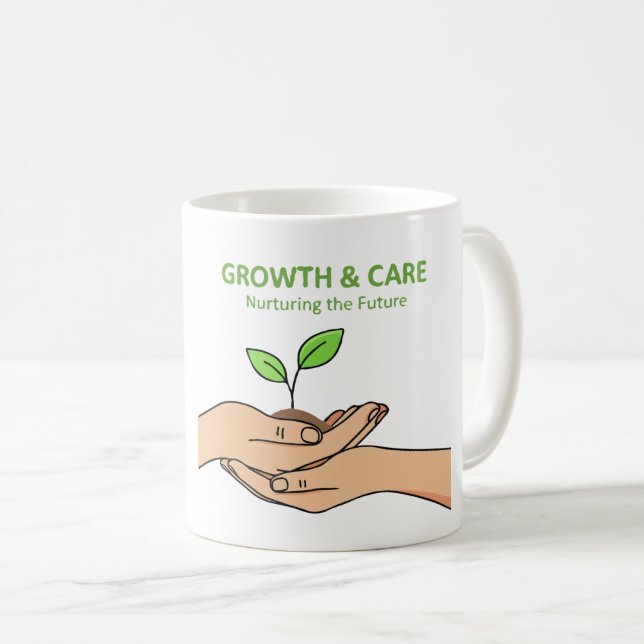 Growth & Care | Nurturing the Future Inspirational Kaffemugg (Framsida höger)