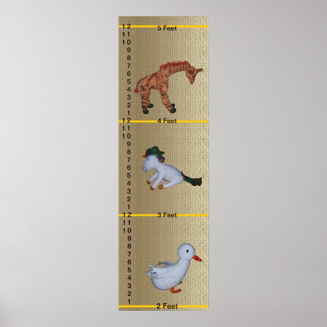 Growth Chart - Duck, Unicorn, Giraffe Dolls Poster (Framsidan)