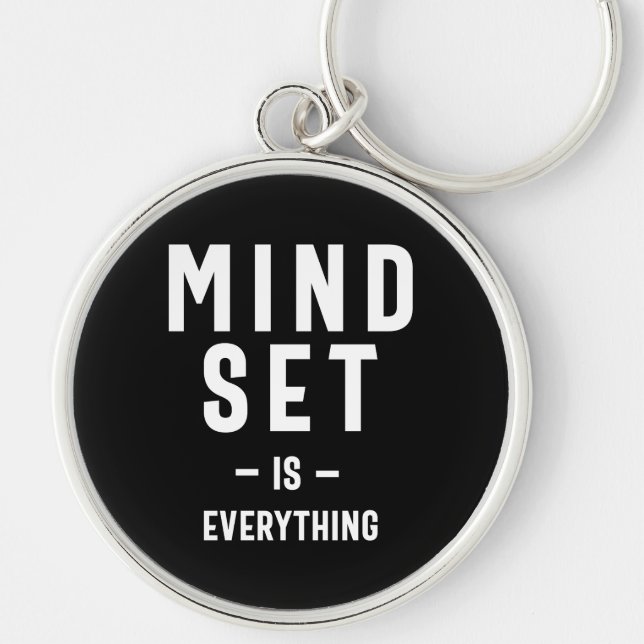 Growth Mindset Entrepreneur Teacher Fitness Motiva Rund Silverfärgad Nyckelring (Framsidan)