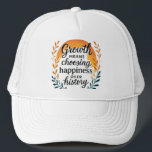 Growth Mindset Hat — Choosing Happiness Over Histo Keps<br><div class="desc">Wear your growth mindset every day! This “Growth means choosing happiness over history” hat is a subtle but powerful reminder to let go of what no longer serves you and choose joy instead. Perfect for daily wear, self-care walks, or as an inspiring gift for anyone on a healing journey —...</div>