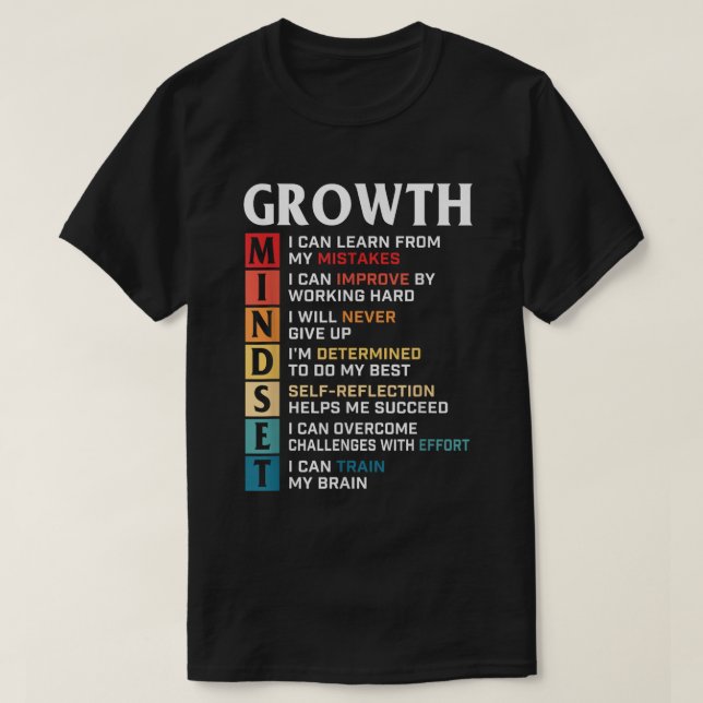 Growth Mindset Quote Positive Motivation Shirt T (Design framsida)
