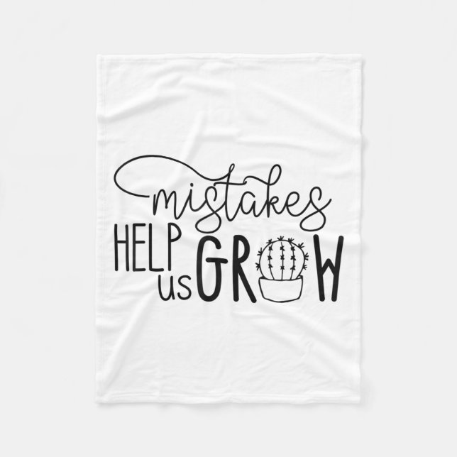 Growth Mindset Teacher Mistakes Help Us Grow Men W Fleecefilt (Framsidan)