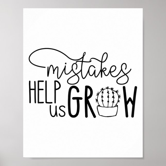Growth Mindset Teacher Mistakes Help Us Grow Men W Poster (Framsidan)