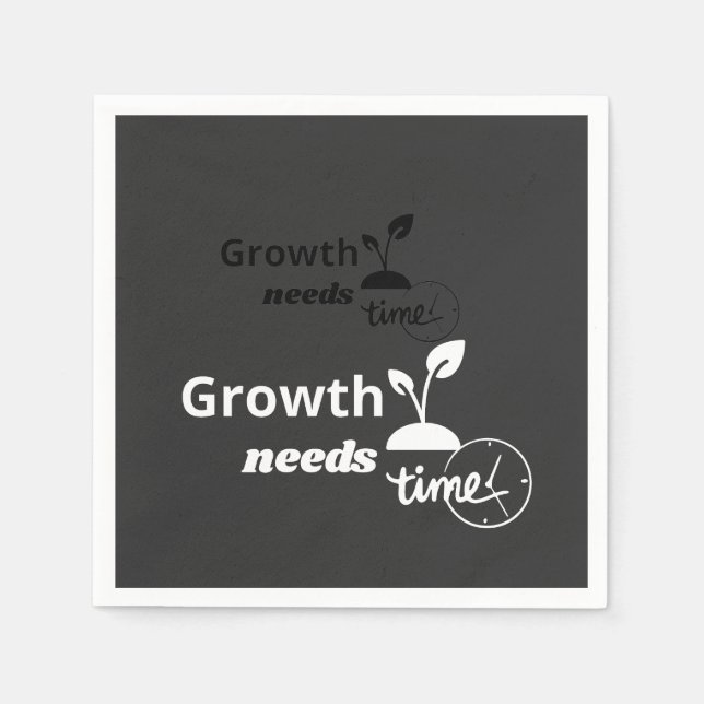 Growth Needs Time – Minimal Motivational Quote Pos Pappersservett (Framsidan)