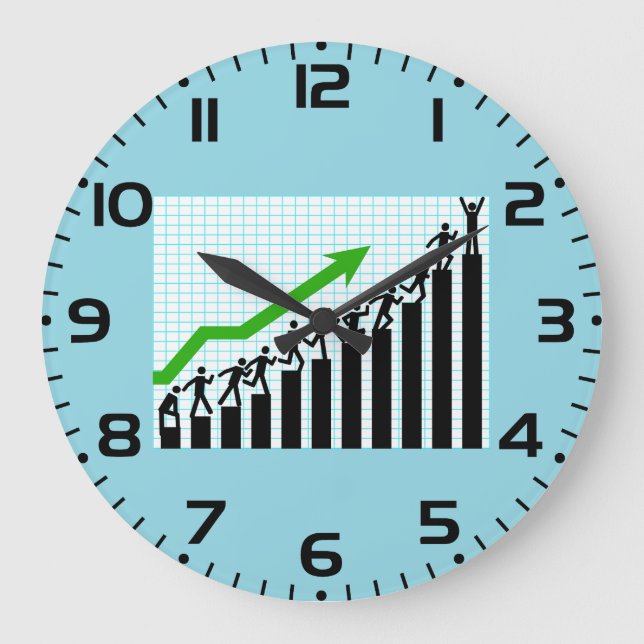 Growth Success Progress Bar Chart Stor Klocka (Framsida)