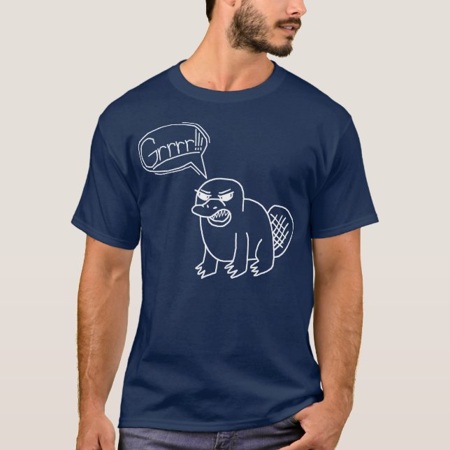 GRR-näbbdjur! - Mörk Tee Shirt (Framsida)