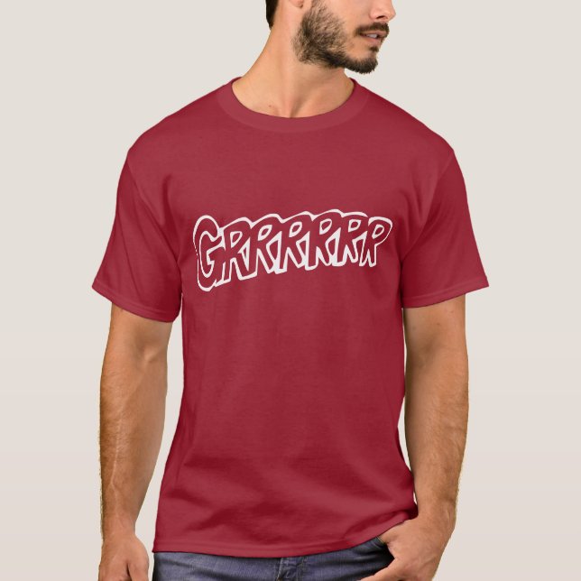 Grrrrrr! Mörk T-tröja Tee Shirt (Framsida)