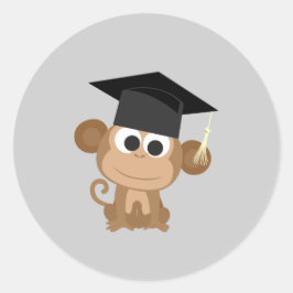 Gruaduation Monkey Runt Klistermärke