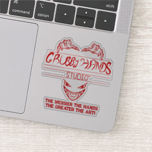 Grubby Händer Studio Logotyp + Motto Vinyl Sticker Klistermärken