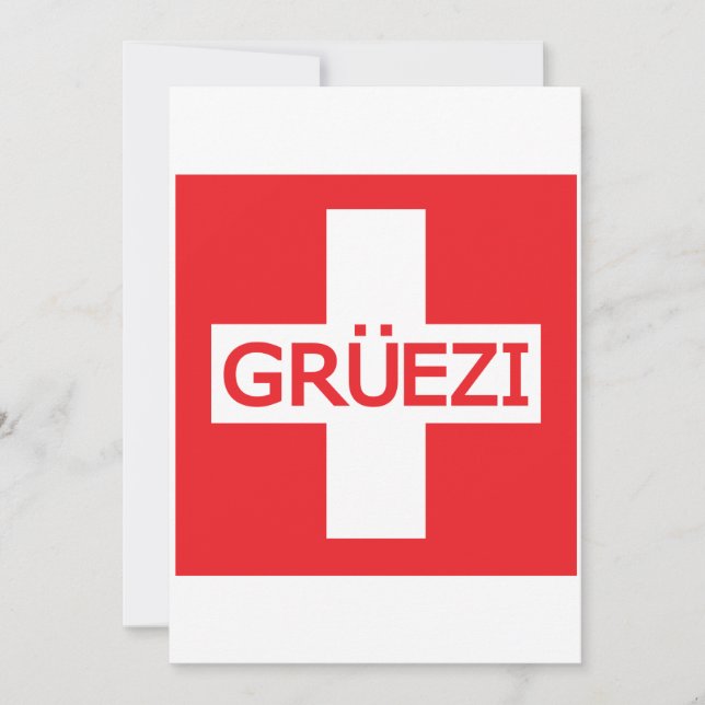Gruezi Schweiz Flagga (Framsida)