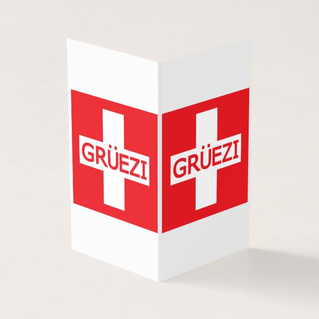 Gruezi Schweiz Flagga Kort (Utsida)