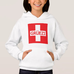 Gruezi Schweiz Flagga T Shirt