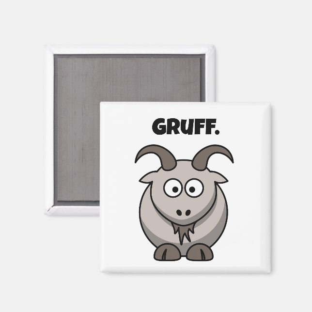 Gruff Grå Bock Rollig Saga Tecknad Film Magnet (Front/Back)
