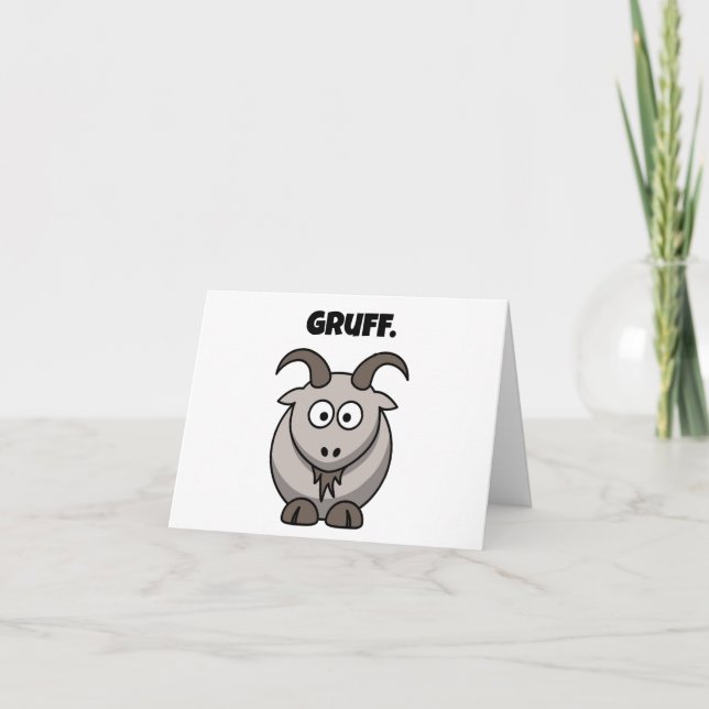 Gruff Grått Goat Funny Fairy Tale Tecknad Kort (Framsida)