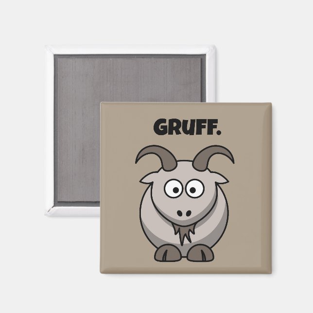 Gruff Grått Goat Funny Fairy Tale Tecknad Magnet (Front/Back)