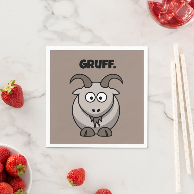 Gruff Grått Goat Funny Fairy Tale Tecknad Pappersservett (Insitu)