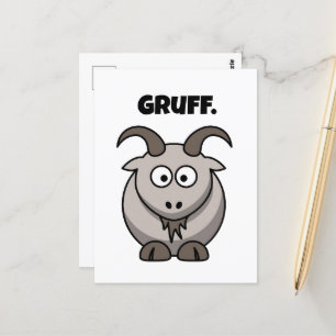 Gruff Grått Goat Funny Fairy Tale Tecknad Vykort