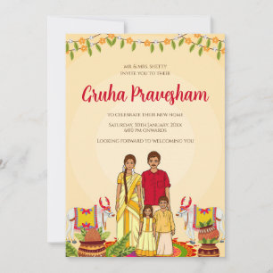 Gruhapravesham inbjudan Digital Indian Housewarmin