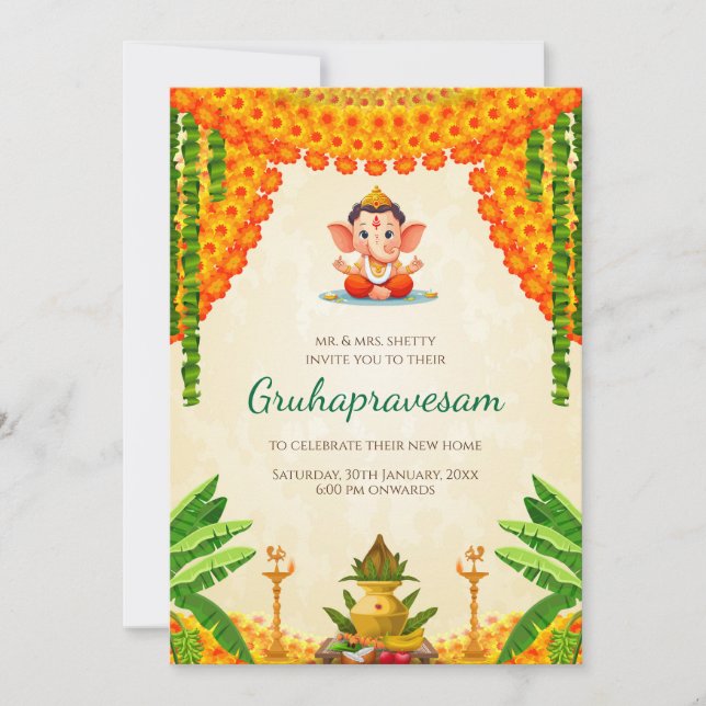 Gruhapravesham inbjudan Grihapravesh inbjudan (Framsida)