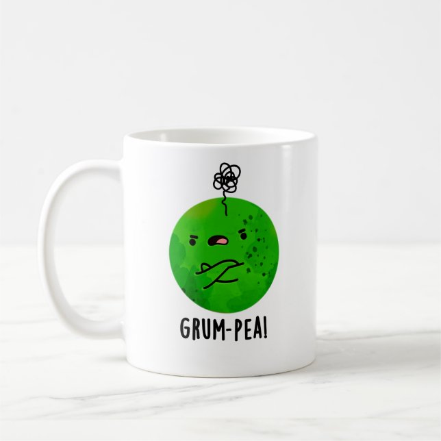 Grum-pea Funny Veggie Pun Kaffemugg (Vänster)