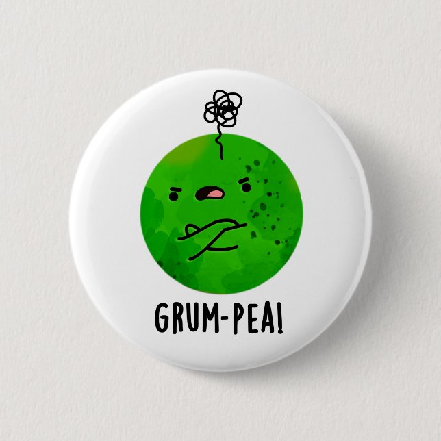 Grum-pea Funny Veggie Pun Knapp (Framsida)