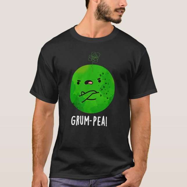 Grum-pea Funny Veggie Pun Mörk BG T Shirt (Framsida)