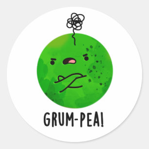 Grum-pea Funny Veggie Pun Runt Klistermärke