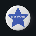 GRUM | Stor blå stjärna-knapp för marin marin flot Knapp<br><div class="desc">NewparkLane - Roligt Fars dag Buton, med en stor marinblå stjärna och GROOM-citat, i roligt modern typografi. Det är enkelt att anpassa Zazzle med egen personlig för att få en design. Alla textstorlekar stil, färg, kan ändras för att passa dina behov. Kolla in Stars Collection om du vill ha matchande...</div>