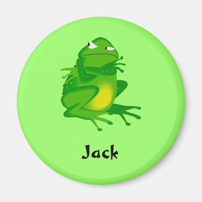 grumlig grönt grodyngroda magnet (Framsidan)