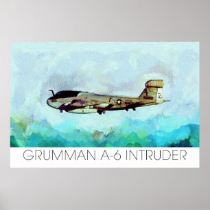Grumman A-6 Intruder som återges i Paint inte Phot Poster